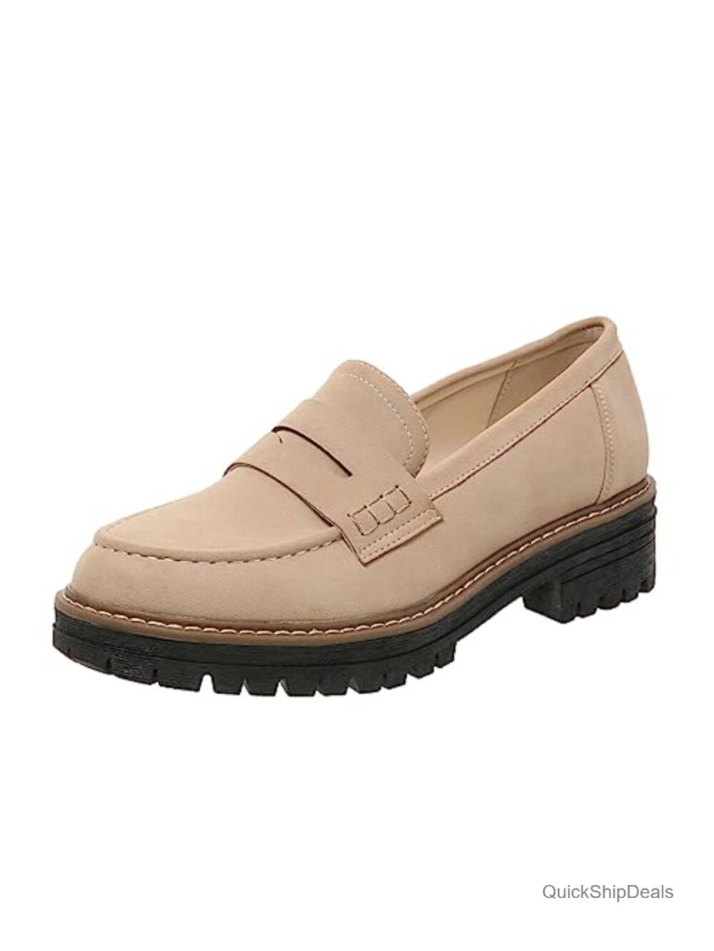 Platform Chunky Penny Loafer Slip On Lug Sole Work Casual Shoes